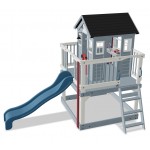 Casuta de joaca suspendata Beacon Heights PlayHouse - Complex cu tobogan Centru multifuntional din lemn Backyard Discovery